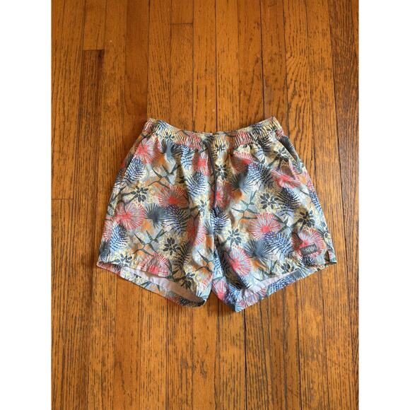 AFTCO Shorts Mens Small Floral Hawaiian Swim Trunks Boardshorts Lined Pocket - Picture 1 of 8